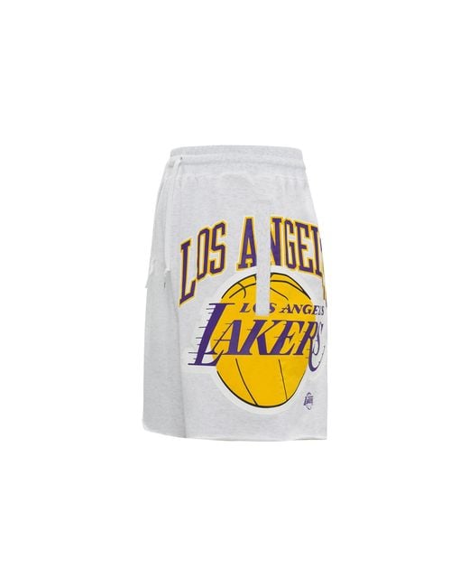 Nike White Los Angeles Lakers Basketball Athleisure Casual Sports Breathable Shorts Light for men