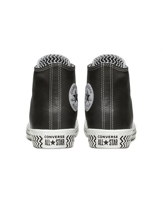 Converse Black (Wmns) Chuck Taylor All Star Mission-V Leather High Top Wave Pattern Sole