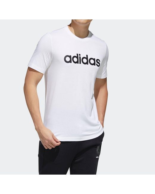 Adidas White Neo M Esntl Logo T Sports Short Sleeve for men