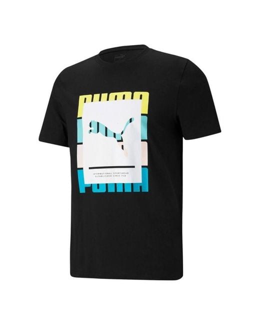 PUMA Black Summer Court Graphic T-Shirt for men