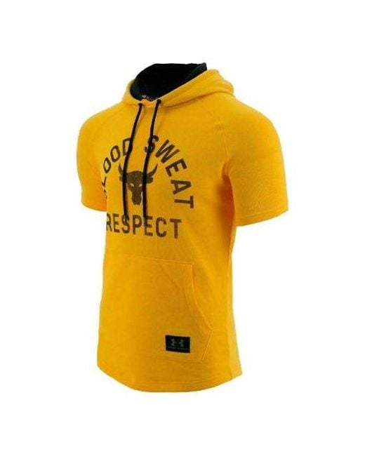 Under Armour Yellow Rock Sports Hooded Short Sleeve for men