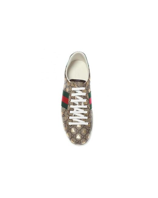 Gucci Brown Ace Gg Supreme 'Bees' for men
