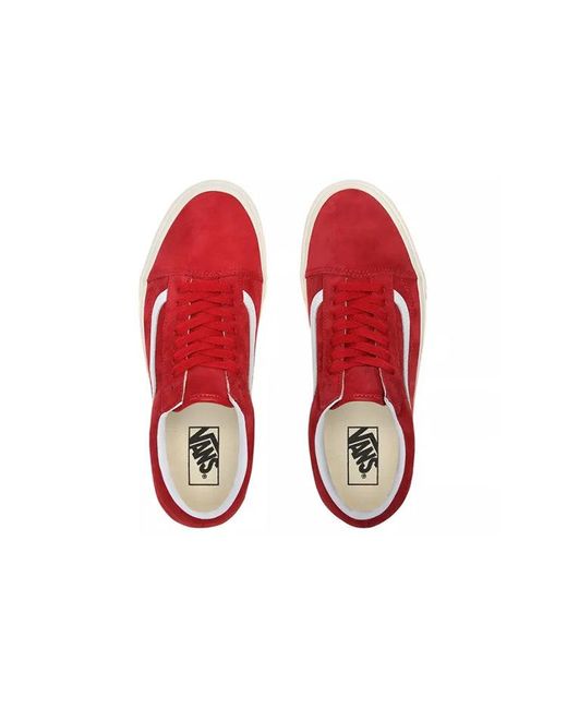 Vans Red Old Skool 'Pig Suede for men