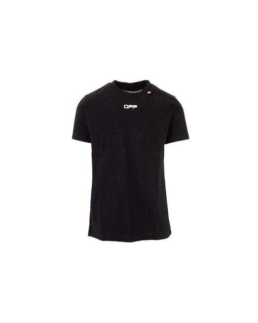 Off-White c/o Virgil Abloh Black Caravaggio Arrow Back Printing Short Sleeve Ordinary Version T-Shirt for men