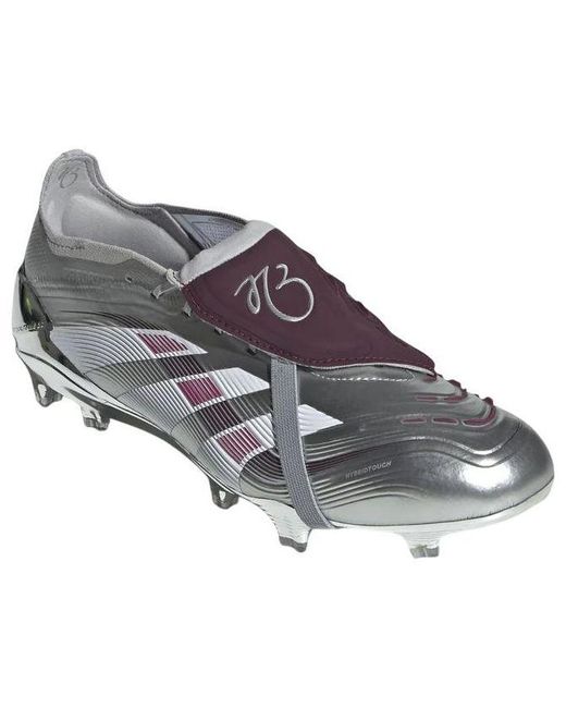Adidas Gray X Jude Bellingham Predator Elite Foldover Tongue Fg 'Chrome Dream' for men