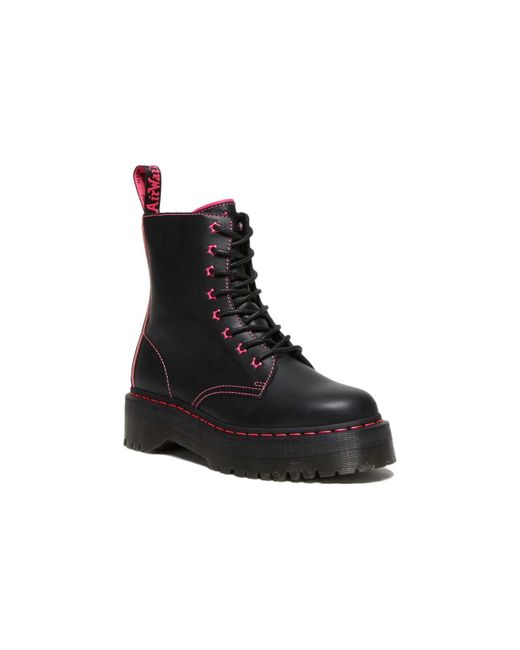 Dr. Martens Black Jadon Ii Neon Star Leather Platform Boots