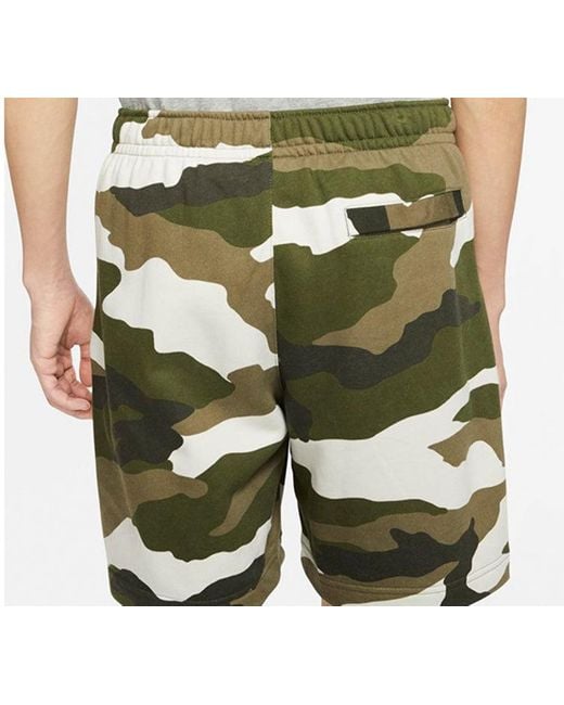 Nike Green Sportswear Club French Terry Camouflage Shorts for men