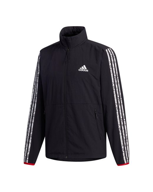 Adidas Blue Vd Windbreaker Stripe Casual Sports Jacket for men
