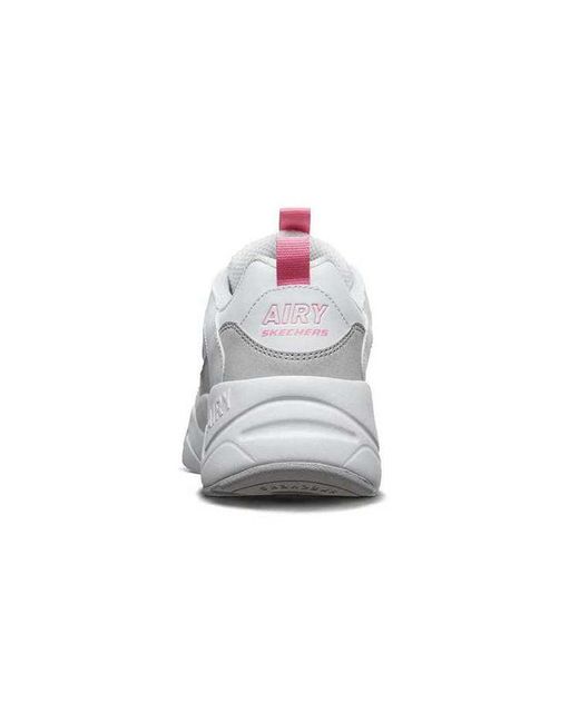 Skechers White (Wmns) D'Lites Airy 2.0 Low-Top Running Shoes