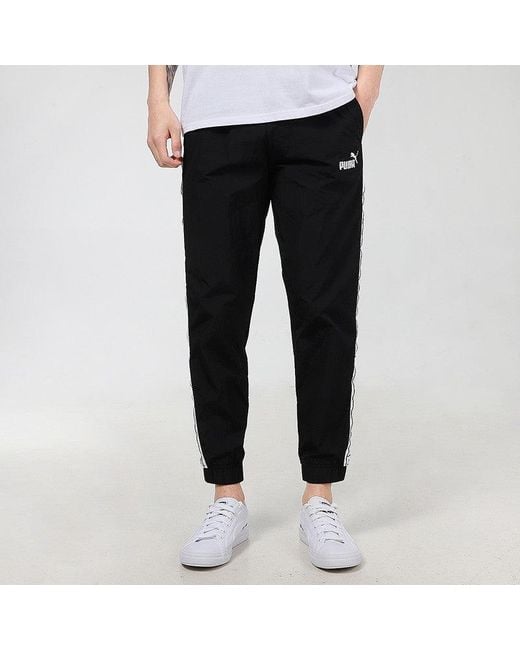PUMA Black Poly Viscose Track Pants for men