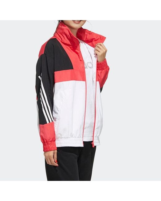 Adidas Red (Wmns) Neo Printing Hooded Jacket