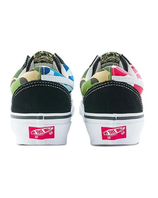 Vans Green X Bape Abc Lx Old Skool 'Multi Color Camo' for men