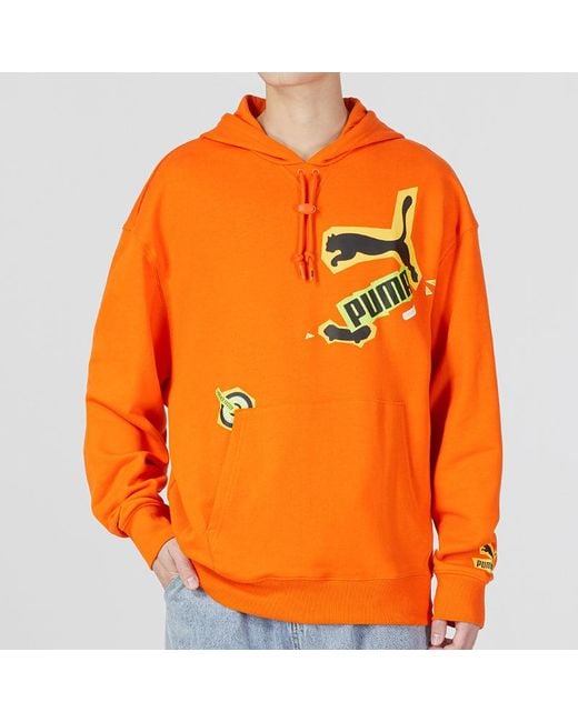 PUMA Orange Classics Street Sport Hoodie for men