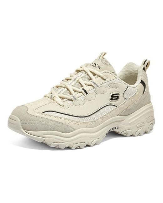 Skechers White D'Lites 1.0 Marathon Running Shoes for men