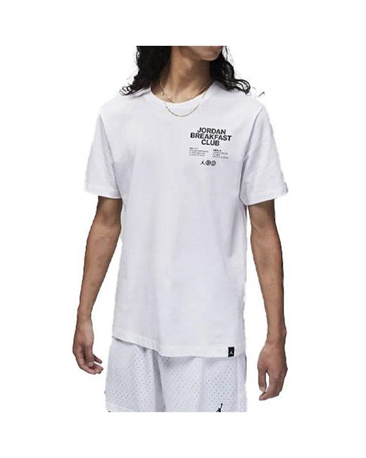 Nike White Minimalistic Alphabet Printing Round Neck Casual Short Sleeve T-Shirt for men