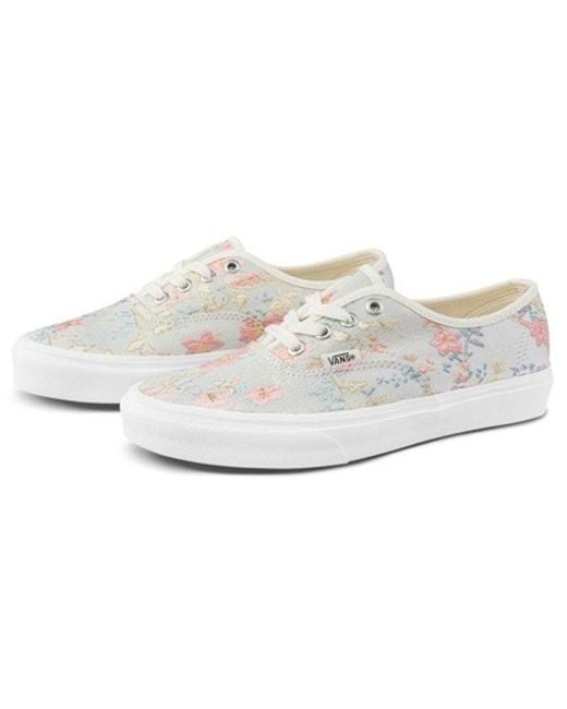 Vans White (Wmns) Authentic Skate Shoes 'Flower'