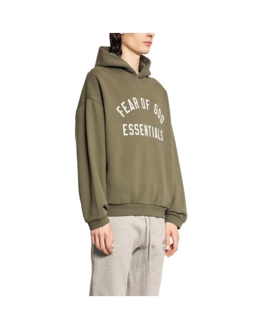Fear Of God Green Fleece Hoodie 'Military' for men