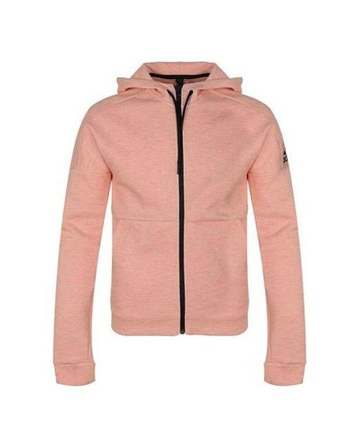 adidas Id Stadium Fz Logo Casual Sports Knit Hooded Jacket Pink for Men |  Lyst