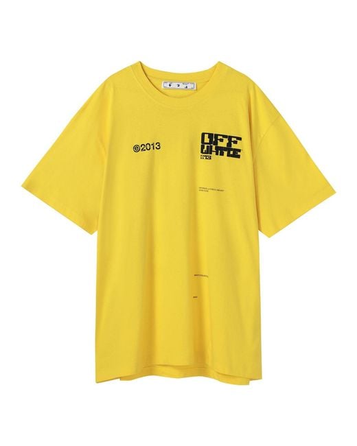 Off-White c/o Virgil Abloh Yellow Ss21 Tech Marker Logo Round Neck Short Sleeve Ordinary Version for men