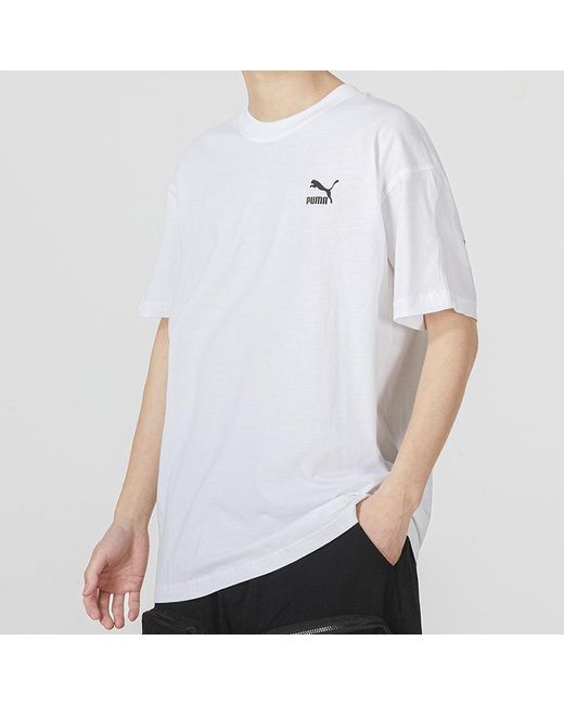 PUMA White Slogan Sportswear Tee for men