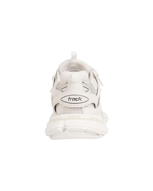 Balenciaga White Logo-Patch Lace-Up Sneakers