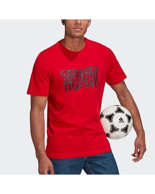 Adidas Predator Logo Soccer/Football Training Athleisure Casual Sports Breathable Short Sleeve for men