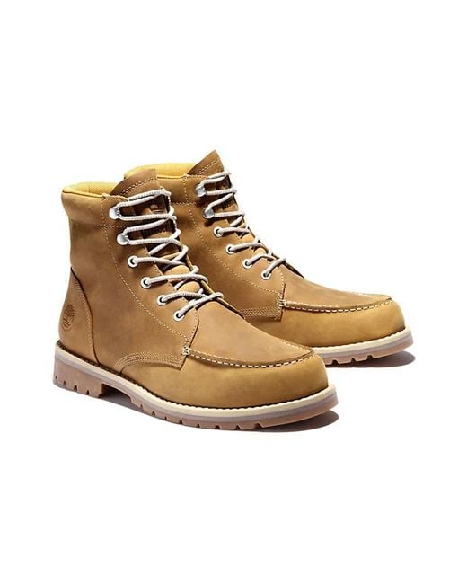 Timberland Brown Redwood Falls Waterproof Moc-Toe Boot 'Wheat Full-Grain' for men