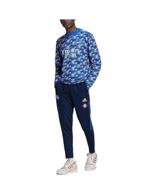 Adidas Blue Logo Soccer/Football Sports Pants/Trousers/Joggers Sw Fan Edition Arsenal for men