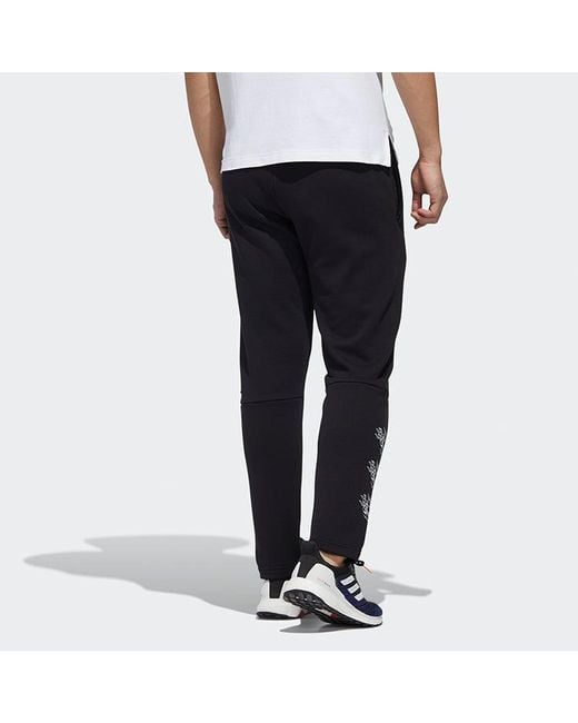 Adidas Black Ub Pnt Wv Deco Logo Printing Training Running Casual Sports Pants for men