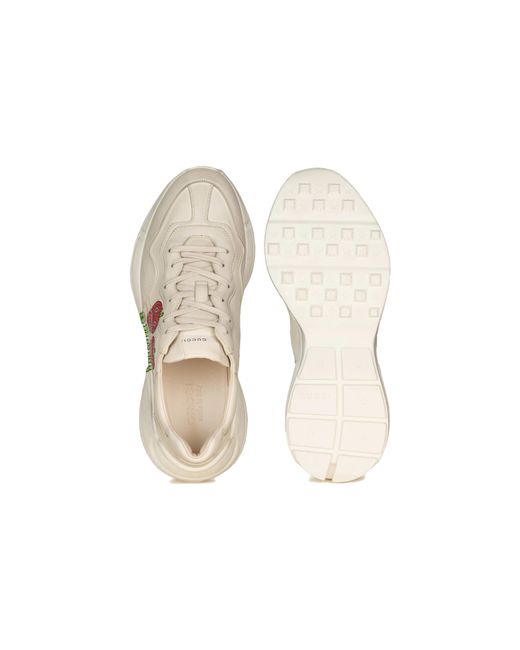 Gucci White Rhyton Gg Apple Sneakers 'Cream' for men