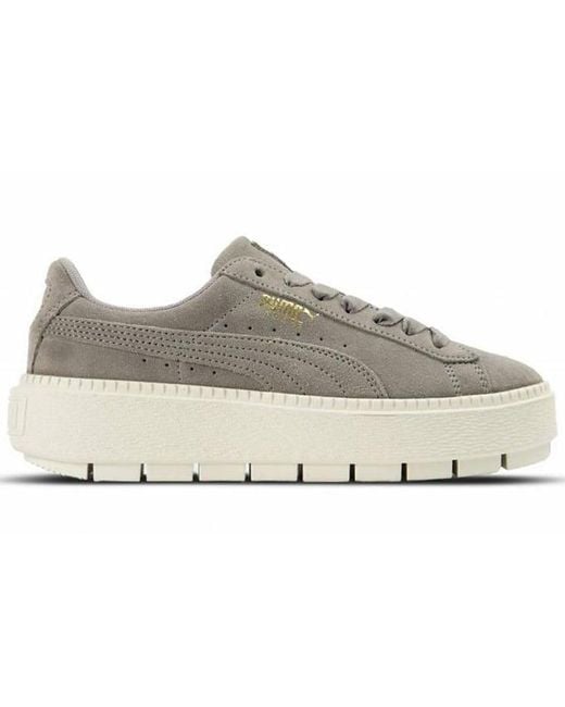 PUMA Gray (Wmns) Platform Trace Low Tops Casual Skateboarding Shoes