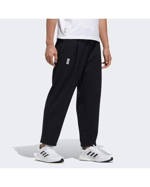 Adidas Black Wj Pnt Wv Warm Series Training Sports Woven Long Pants for men