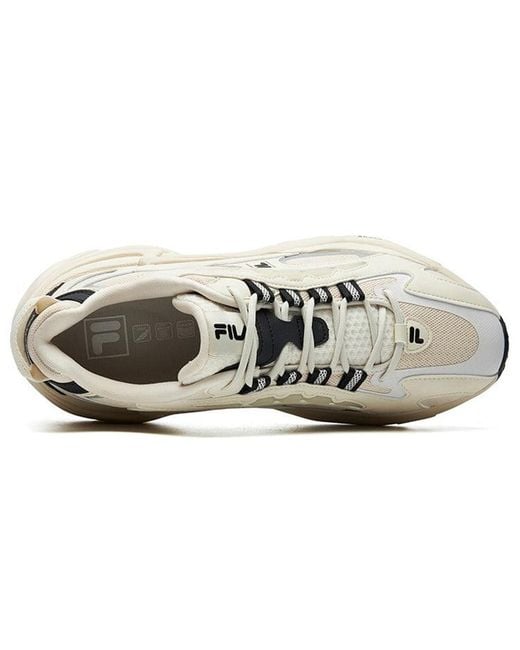 Fila White Fila Pantera Low Top Running Shoes for men