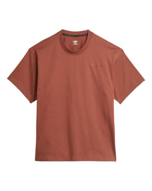 Adidas Brown X Pharrell Humanrace Small Logo T-Shirt 'Coffee' for men