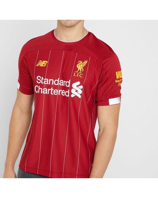 New Balance Red Liverpool Home Soccer Jersey Fan Edition Asia Sizing for men