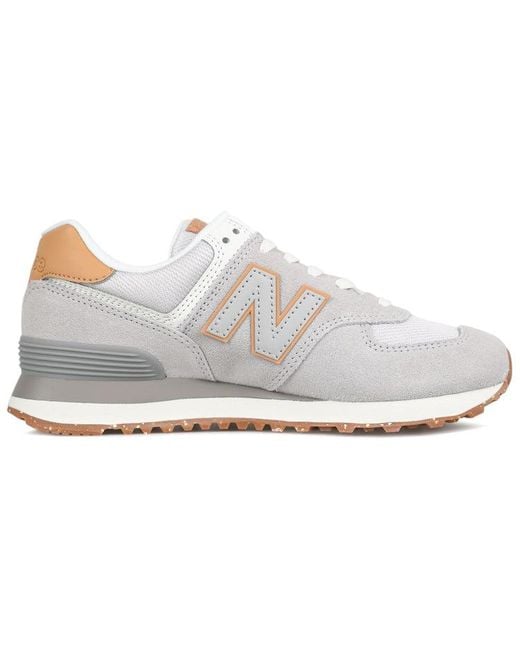 New Balance White 574 'Rain Cloud Maple' for men