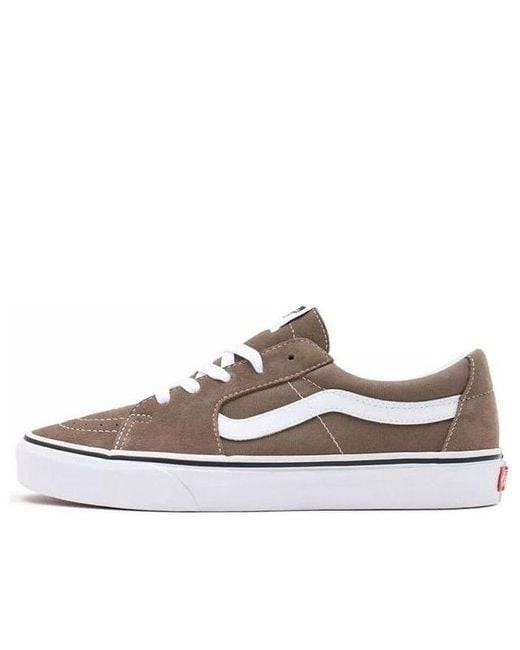 Vans Brown Sk8-Low Breathable Wear-Resistant Non-Slip Low Tops Casual Skateboarding Shoes for men