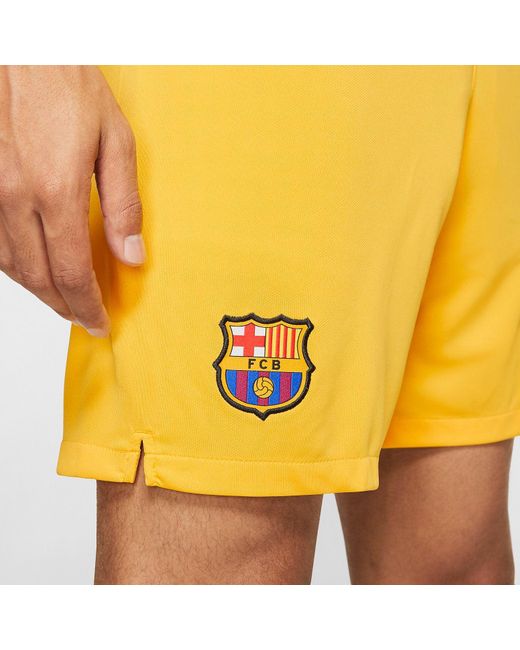 Nike Yellow 2019-2020 Barcelona Away Football Shorts for men