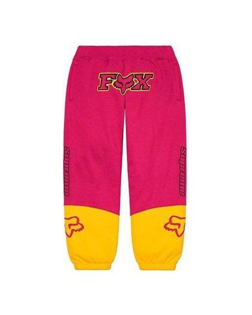 Supreme Pink Fox Racing Sweatpants for men