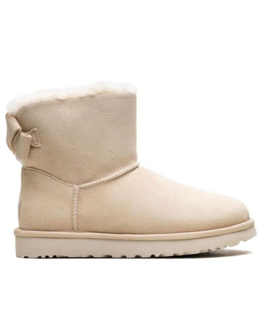 Ugg Natural Mini Bailey Suede Bow "Cream" Boots