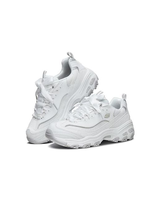 Skechers White (Wmns) D'Lites 1.0 Low Dad Shoes Gs