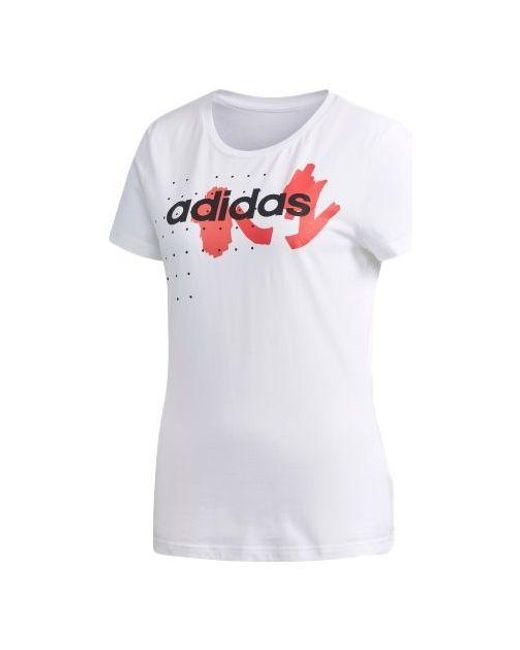 Adidas White (Wmns) Neo Fv Tee 2 Sports Round Neck Short Sleeve
