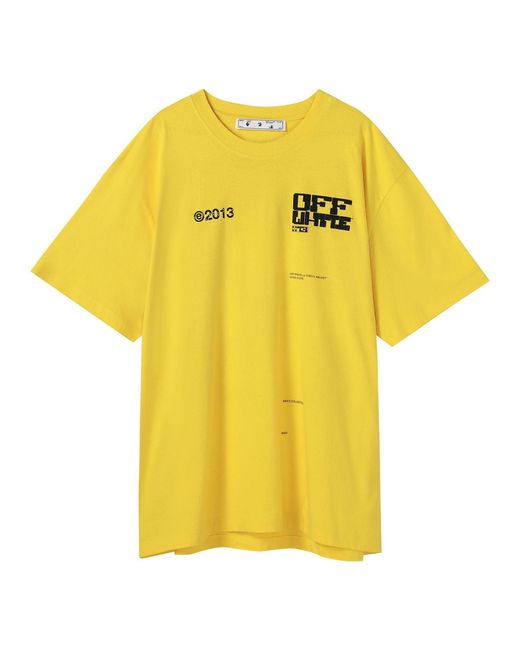 Off-White c/o Virgil Abloh Yellow Ss21 Tech Marker Logo Round Neck Short Sleeve Ordinary Version for men