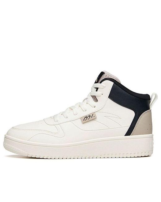 Anta White Skateboarding Series Sneakers High for men