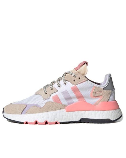 adidas Originals Adidas Nite jogger 'white Glory Pink' | Lyst