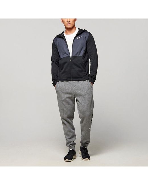 Nike Blue Splicing Hooded Stay Warm Sports Jacket for men