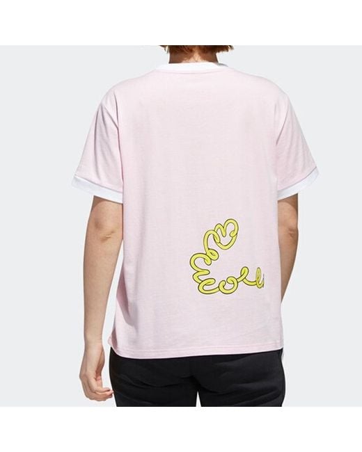 Adidas Pink (Wmns) Neo Dsny Cp Tee Disney Donald Duck Sports Short Sleeve