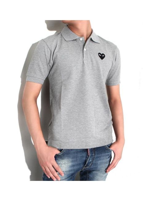 COMME DES GARÇONS PLAY Gray Polo Emblem for men