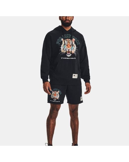 Under Armour Blue Project Rock Rival Solid Shorts for men