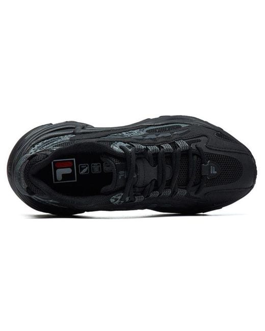 Fila Black (Wmns) Low-Top Running Shoes Leopard Print For